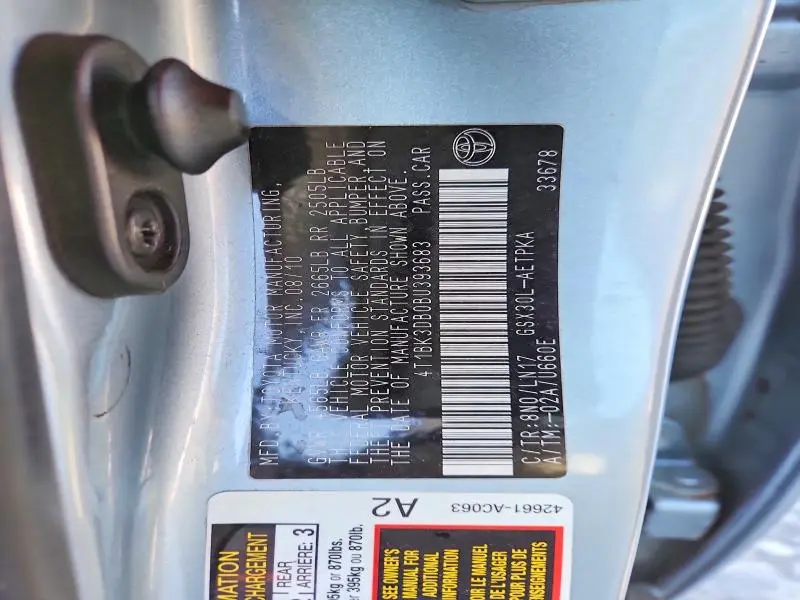 2011 TOYOTA AVALON BASE  