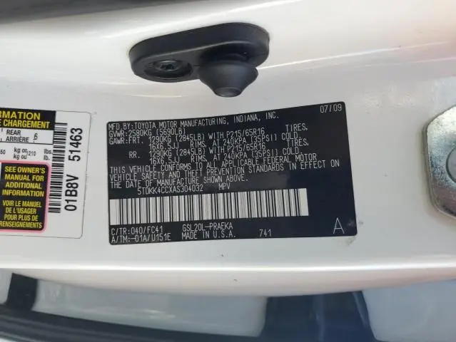 2010 TOYOTA SIENNA CE  