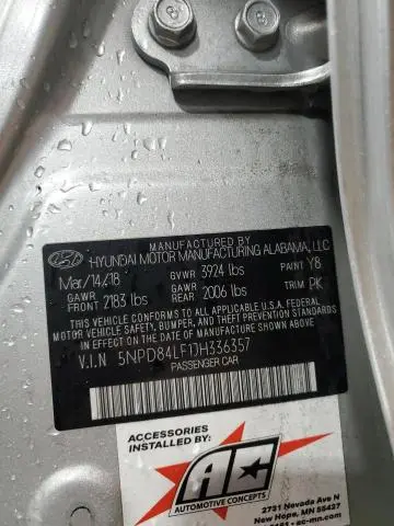 2018 HYUNDAI ELANTRA SEL  