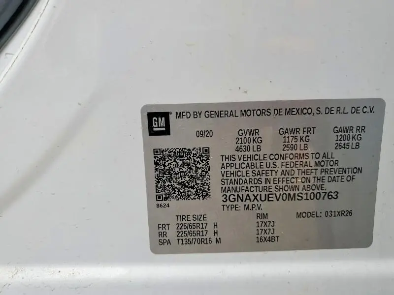2021 CHEVROLET EQUINOX   