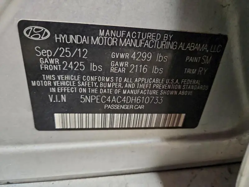 2013 HYUNDAI SONATA SE  