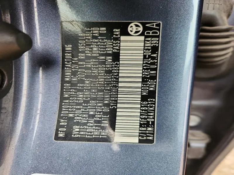 2015 TOYOTA COROLLA LE  
