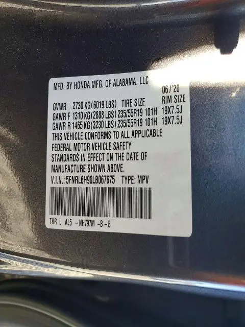 2020 HONDA ODYSSEY ELITE  