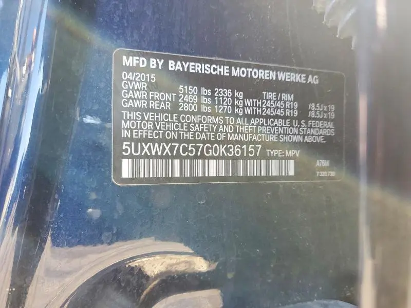 2016 BMW X3 XDRIVE35I  