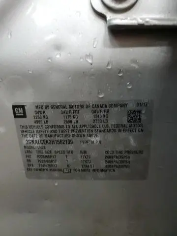 2017 CHEVROLET EQUINOX LT  