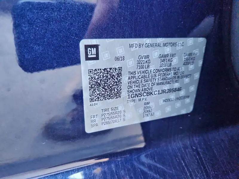 2018 CHEVROLET TAHOE C1500 LT  