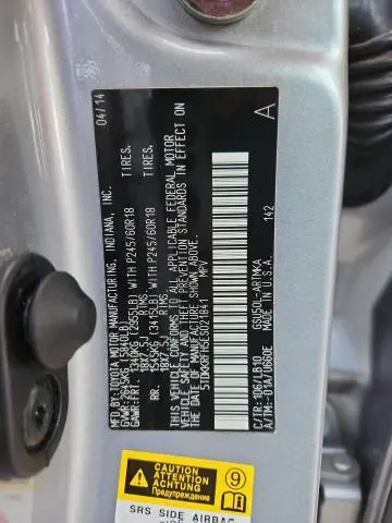 2014 TOYOTA HIGHLANDER XLE  