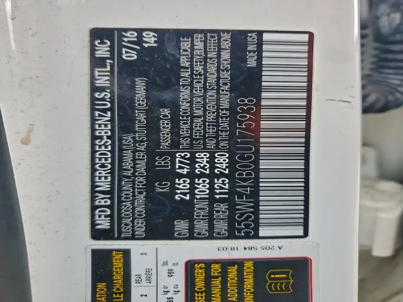 2016 MERCEDES-BENZ C 300 4MATIC  