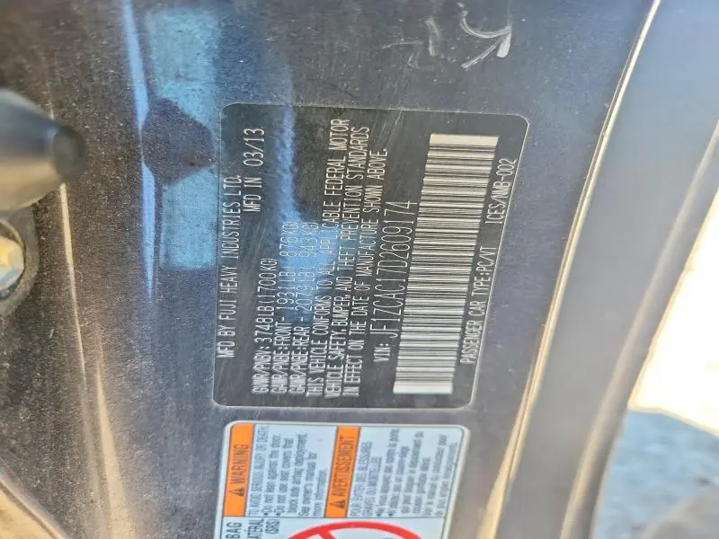 2013 SUBARU BRZ 2.0 LIMITED  