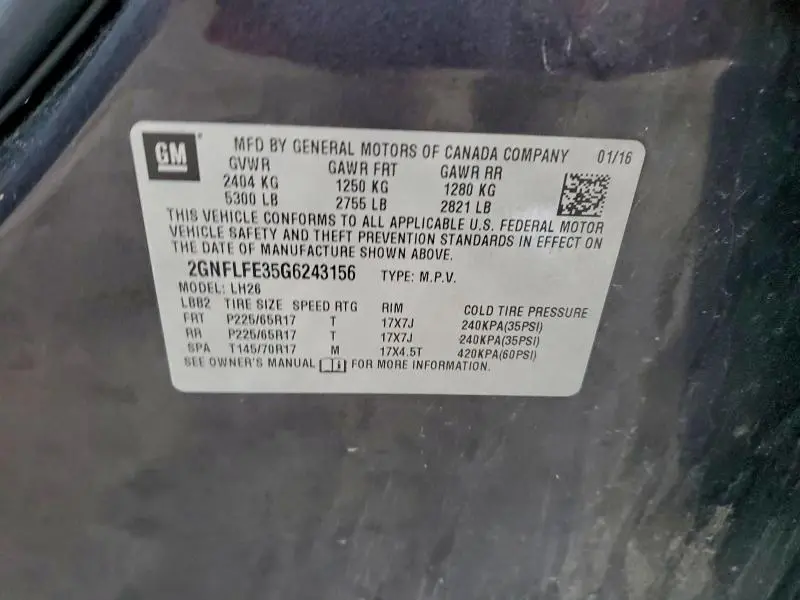 2016 CHEVROLET EQUINOX LT  