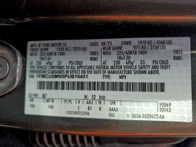 2023 FORD ESCAPE ST LINE  