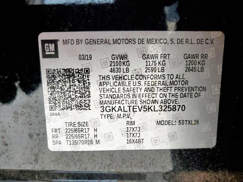 2019 GMC TERRAIN SLE  