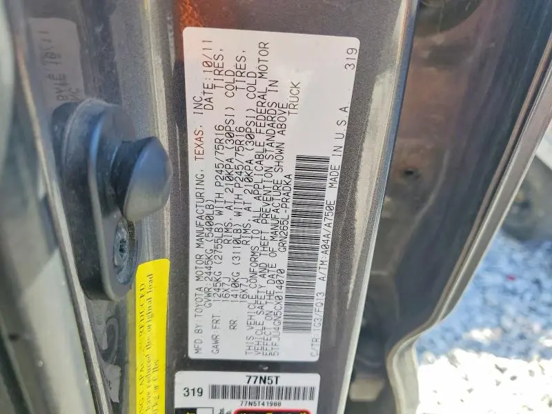 2012 TOYOTA TACOMA PRERUNNER V6  