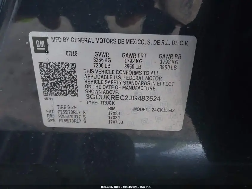 2018 CHEVROLET SILVERADO 1500 1LT