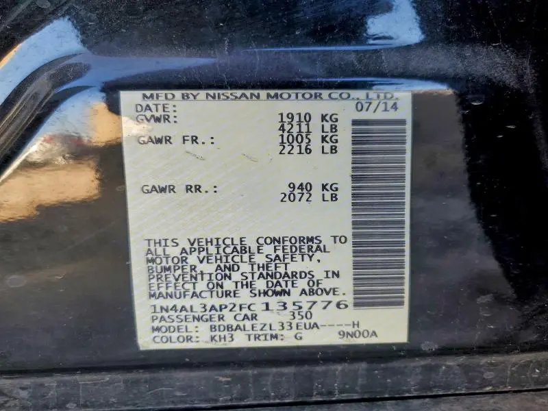 2015 NISSAN ALTIMA 2.5  