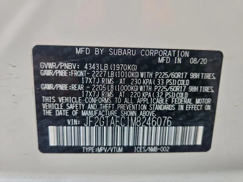 2021 SUBARU CROSSTREK PREMIUM  