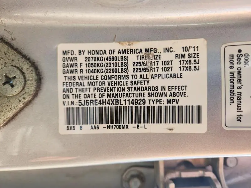 2011 HONDA CR-V SE  