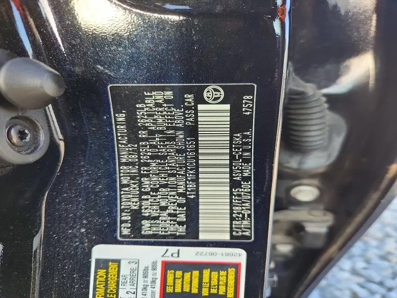 2012 TOYOTA CAMRY SE  
