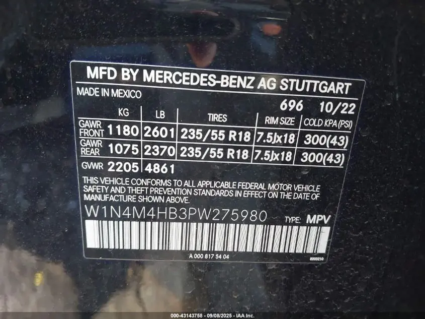 2023 MERCEDES-BENZ GLB 250 4MATIC