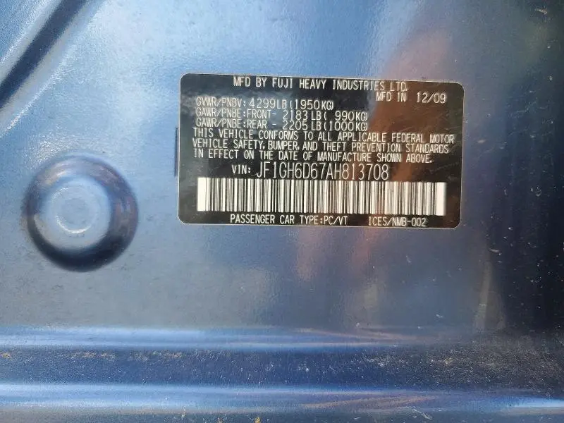2010 SUBARU IMPREZA OUTBACK SPORT  