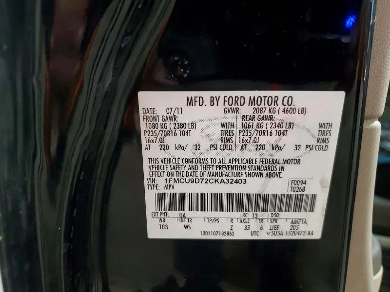 2012 FORD ESCAPE XLT  