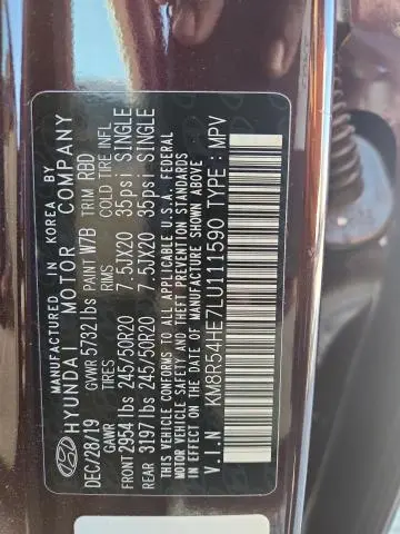 2020 HYUNDAI PALISADE LIMITED  