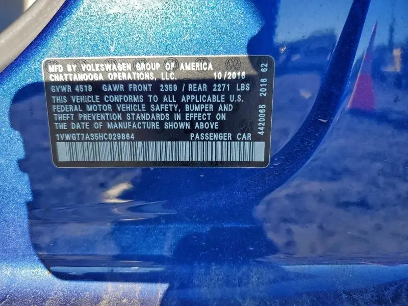 2017 VOLKSWAGEN PASSAT SE  