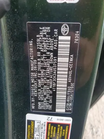 2010 TOYOTA CAMRY BASE  