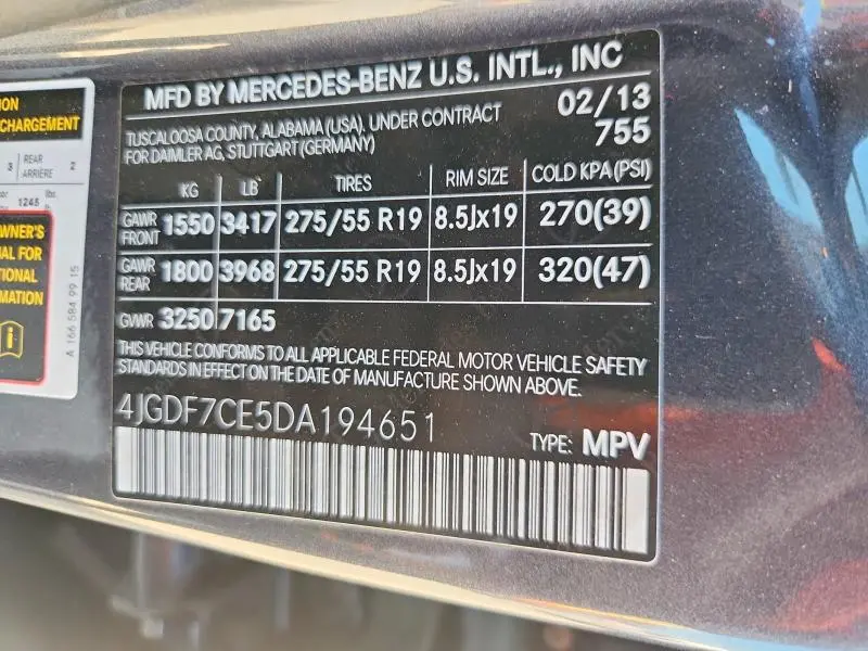 2013 MERCEDES-BENZ GL 450 4MATIC  
