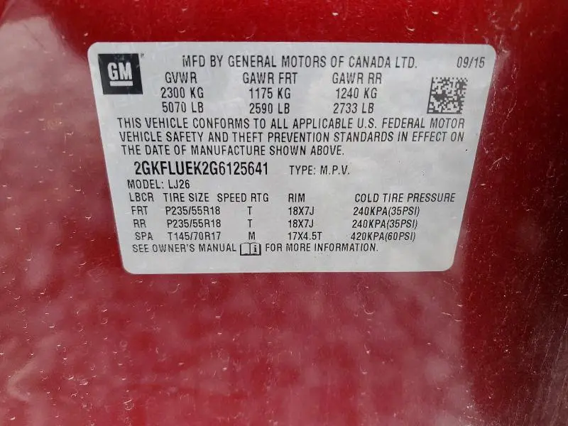 2016 GMC TERRAIN SLT  