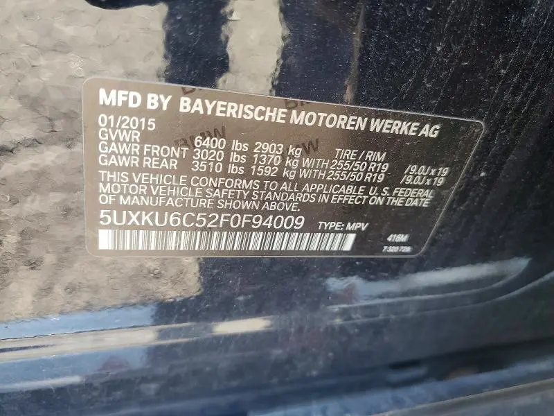 2015 BMW X6 XDRIVE50I  