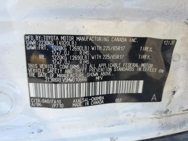 2021 TOYOTA RAV4 XLE  