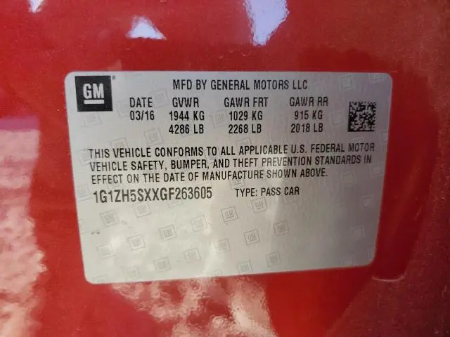 2016 CHEVROLET MALIBU PREMIER  