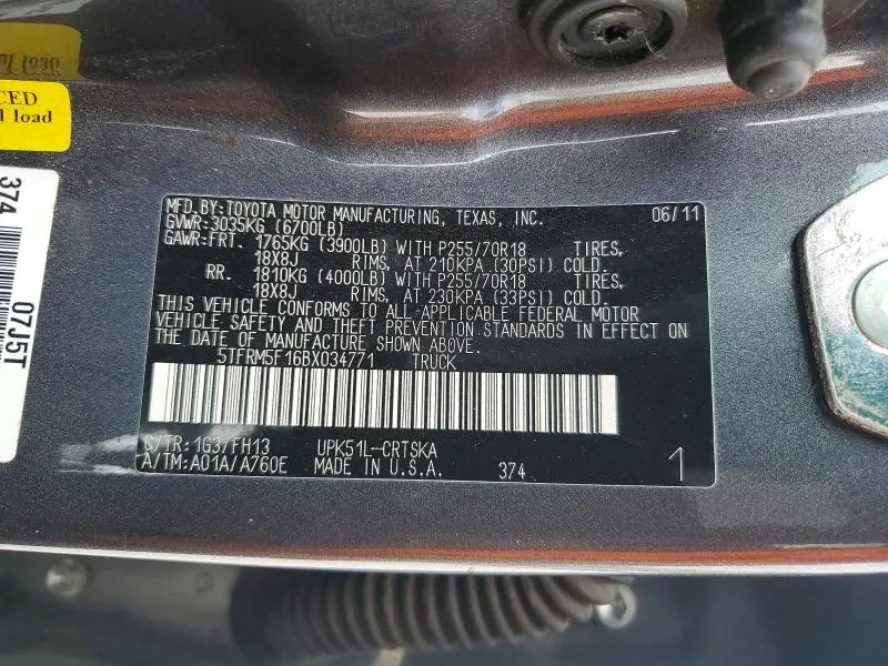 2011 TOYOTA TUNDRA GRADE  