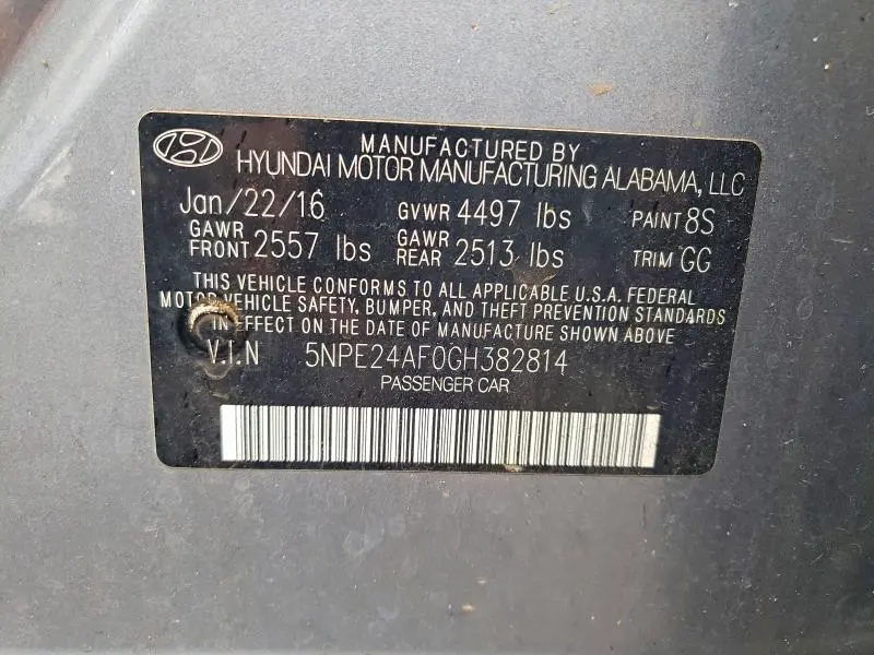 2016 HYUNDAI SONATA SE  
