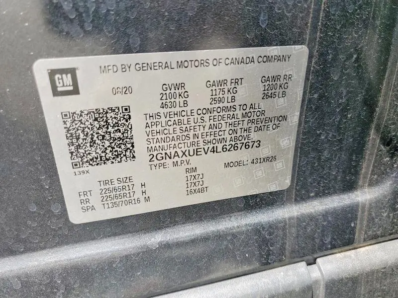 2020 CHEVROLET EQUINOX LT  