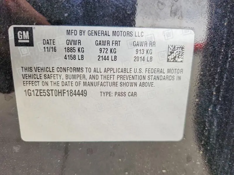 2017 CHEVROLET MALIBU LT  