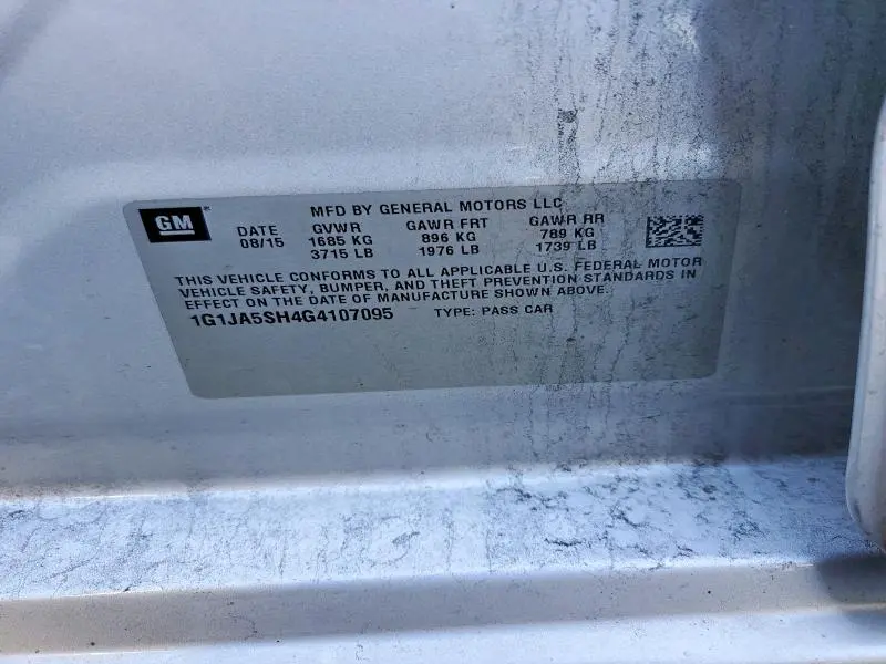 2016 CHEVROLET SONIC LS  