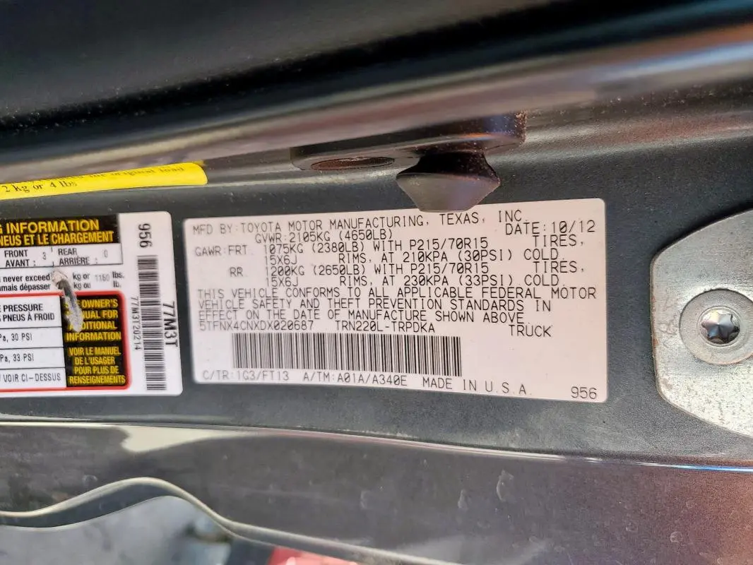 2013 TOYOTA TACOMA   