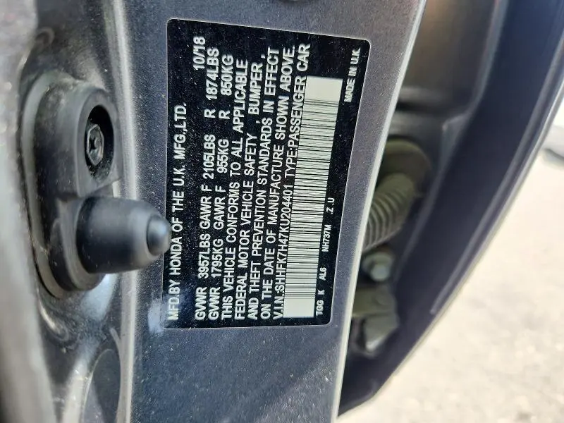 2019 HONDA CIVIC SPORT  