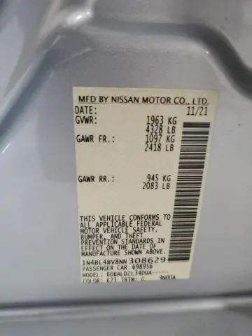 2022 NISSAN ALTIMA S  