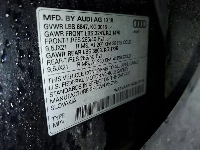 2019 AUDI Q7 PRESTIGE  