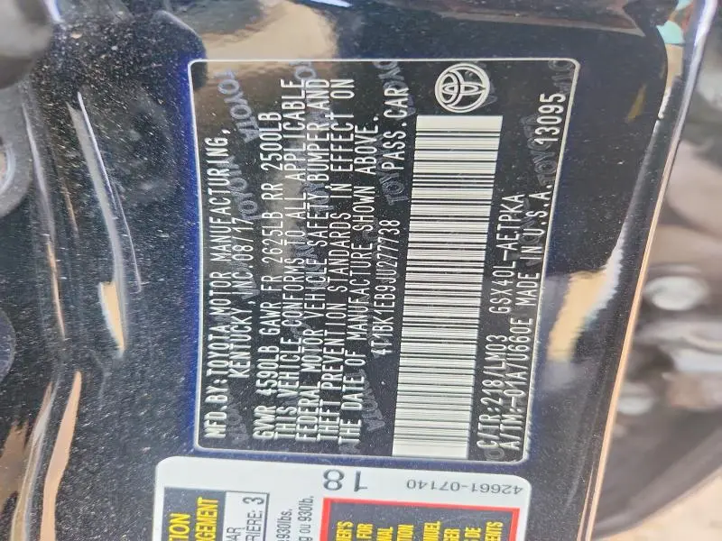 2018 TOYOTA AVALON XLE  