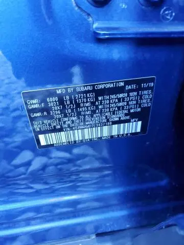 2020 SUBARU ASCENT LIMITED  