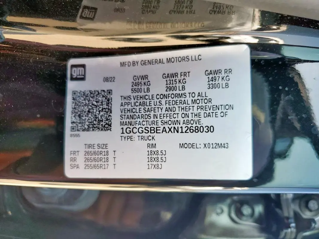 2022 CHEVROLET COLORADO   