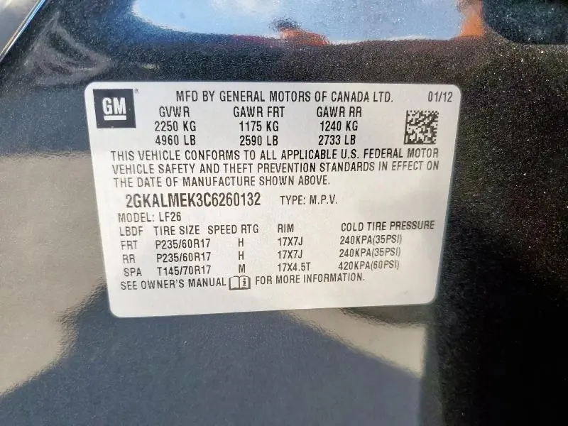 2012 GMC TERRAIN SLE  