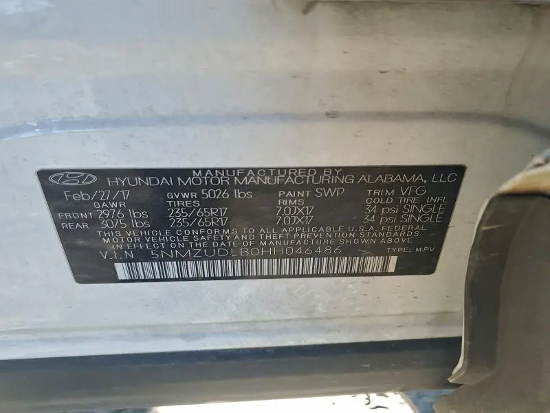 2017 HYUNDAI SANTA FE SPORT   