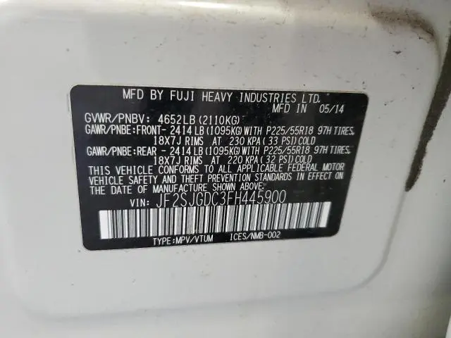 2015 SUBARU FORESTER 2.0XT PREMIUM  