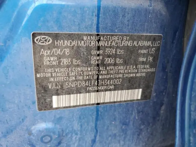 2018 HYUNDAI ELANTRA SEL  