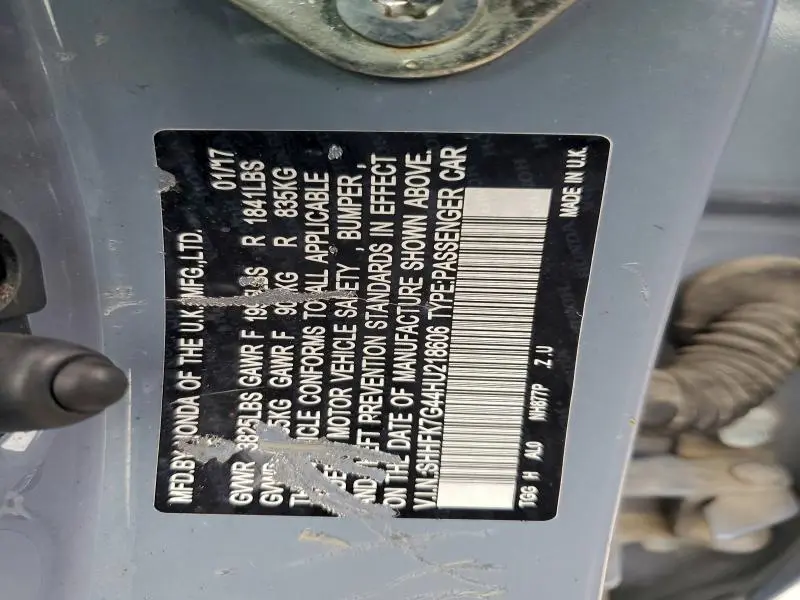 2017 HONDA CIVIC SPORT  